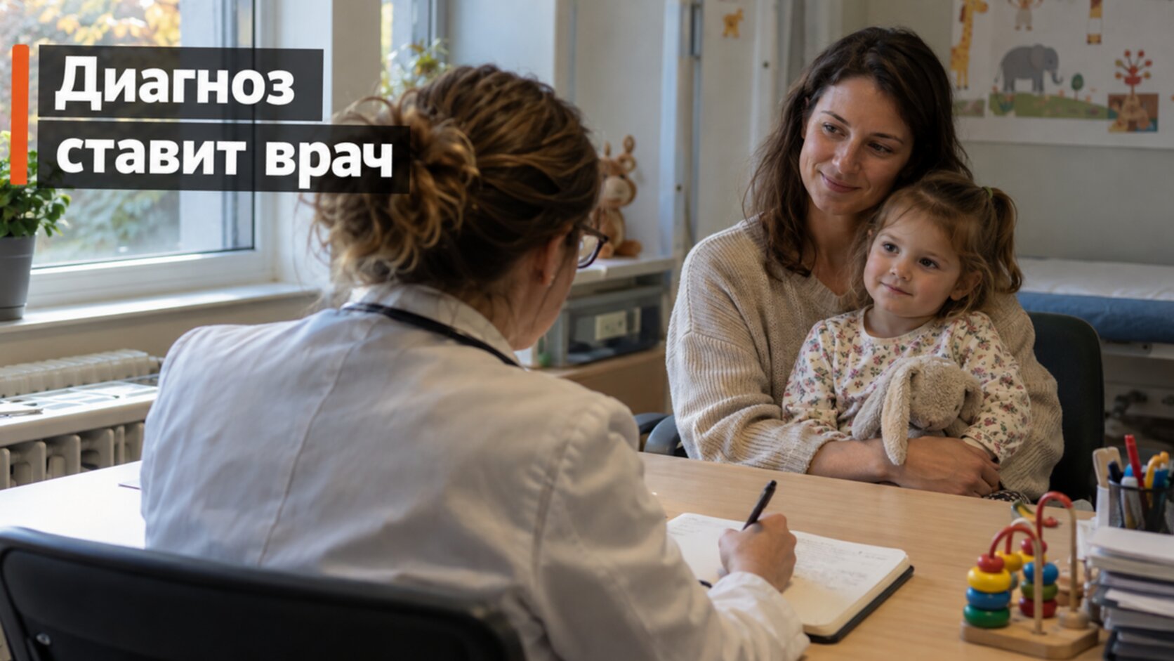 Алалия у детей: приём у детского невролога, мама с дочкой