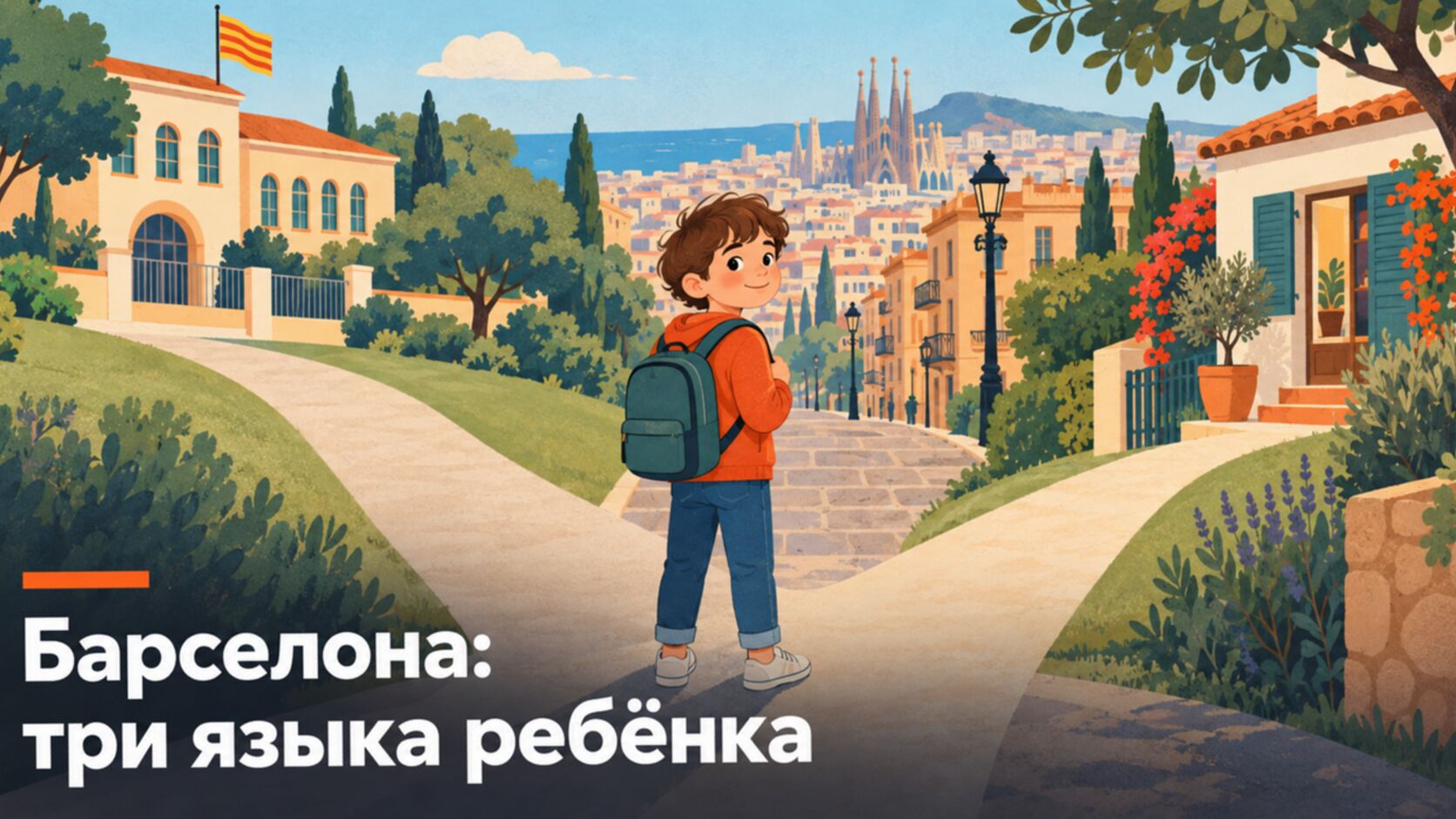 Рисунок: три пути ребёнка — школа, улица и дом