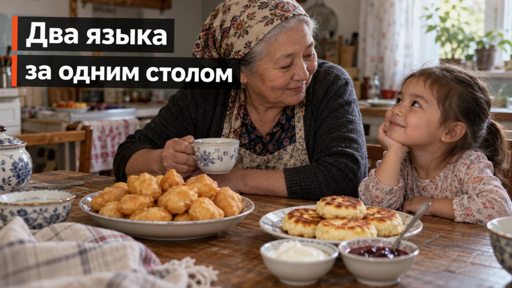 Двуязычие в Казахстане: семья за столом