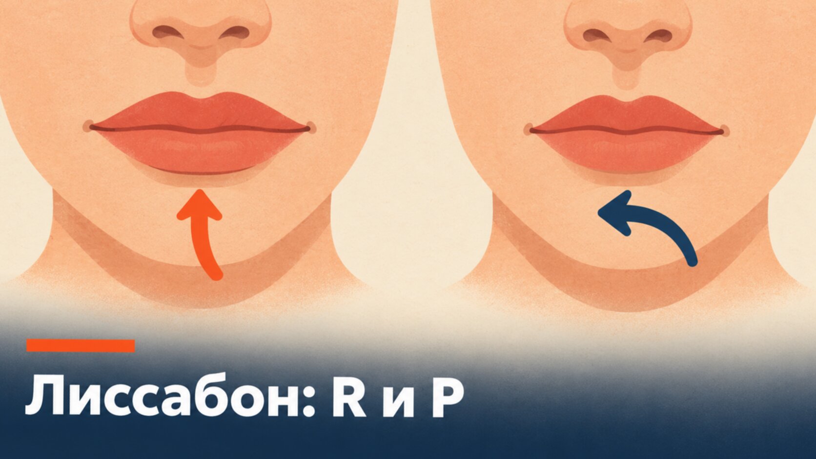 Рисунок: два рта с разным положением языка