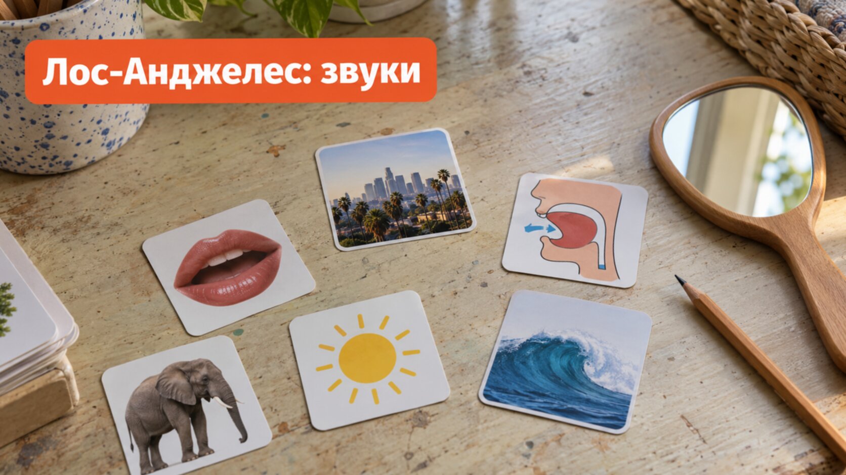 Картинки и зеркальце для занятий по звукам