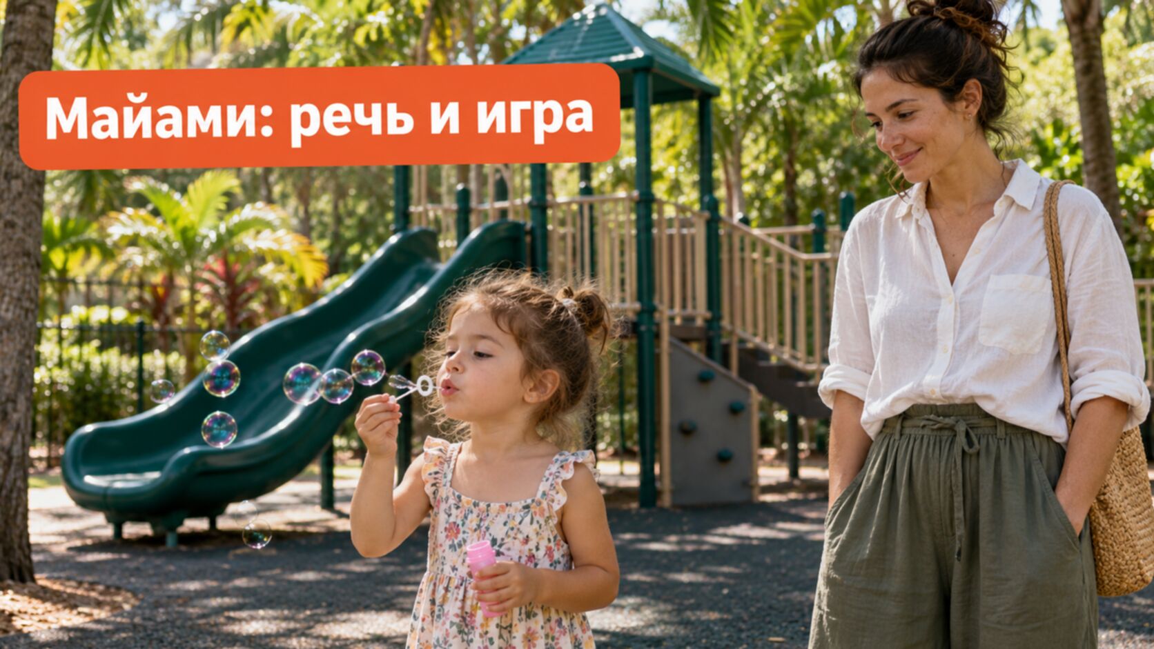 Ребёнок на детской площадке в Майами