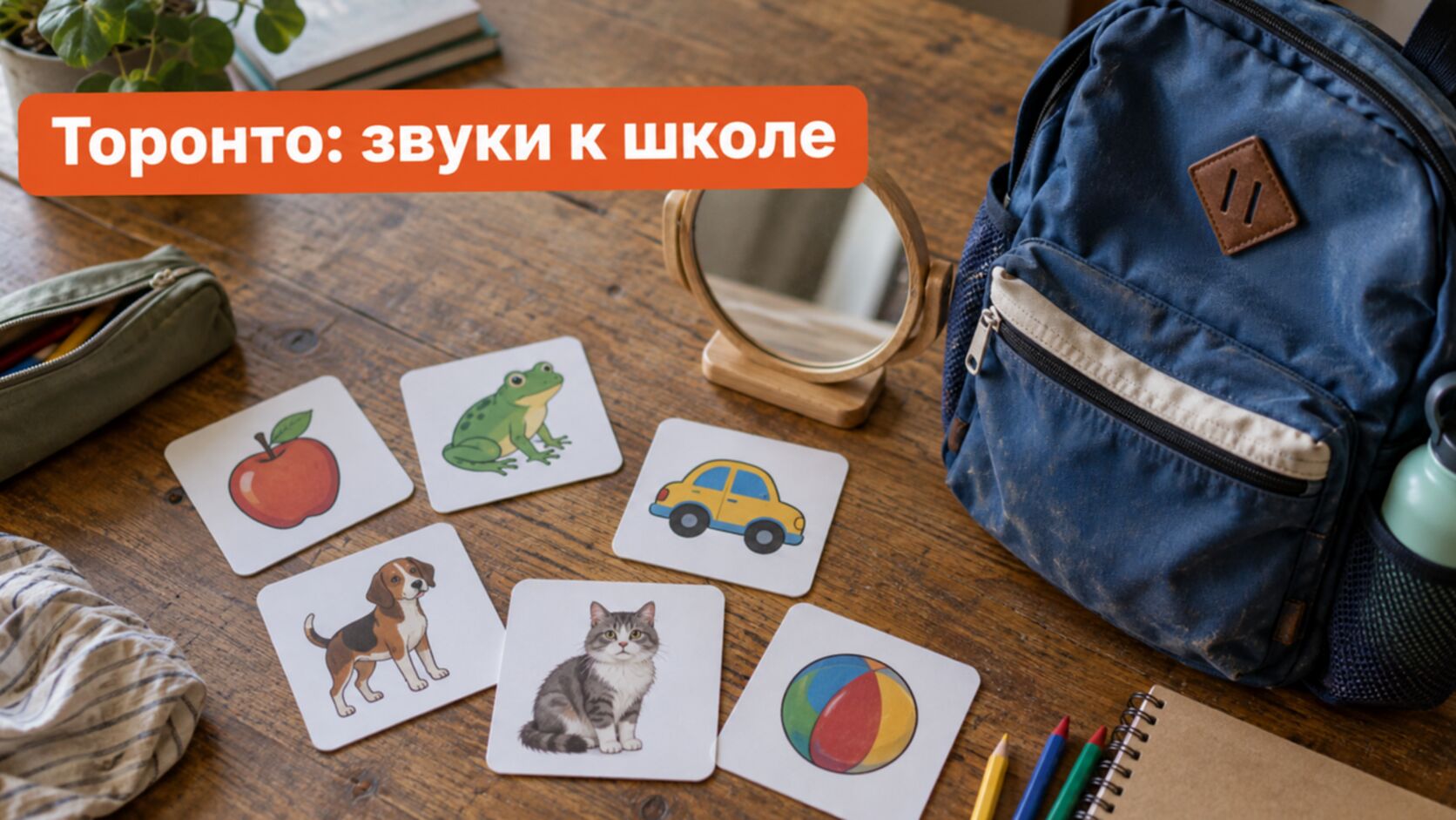 Рюкзак и картинки для занятий перед школой