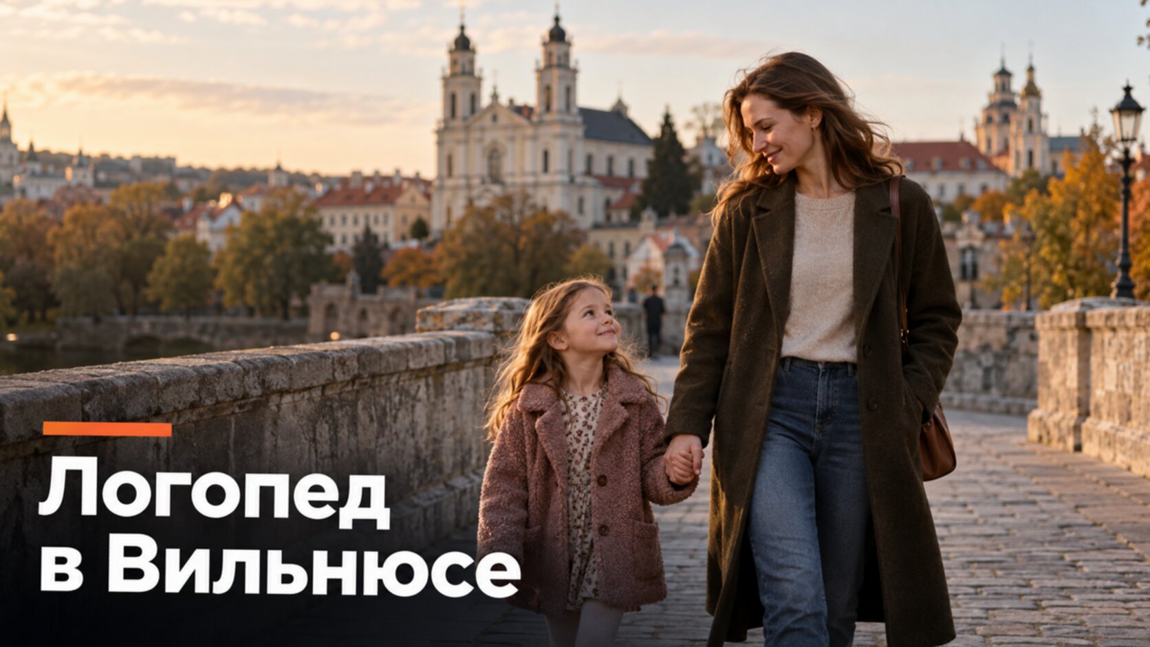 Русскоязычный логопед в Вильнюсе: мама с дочкой в Старом городе